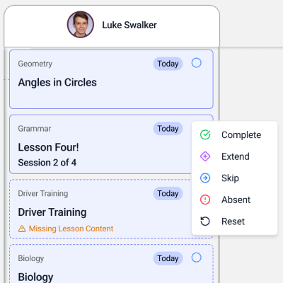 Automated lesson scheduling preview